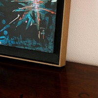 sans titre 
 2019-050. Peinture acrylique sur bois. 22 x 32 cm. 
2019 – Dominique Vial