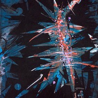 sans titre 
 2019-050. Peinture acrylique sur bois. 22 x 32 cm. 
2019 – Dominique Vial