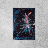 sans titre 
 2019-050. Peinture acrylique sur bois. 22 x 32 cm. 
2019 – Dominique Vial