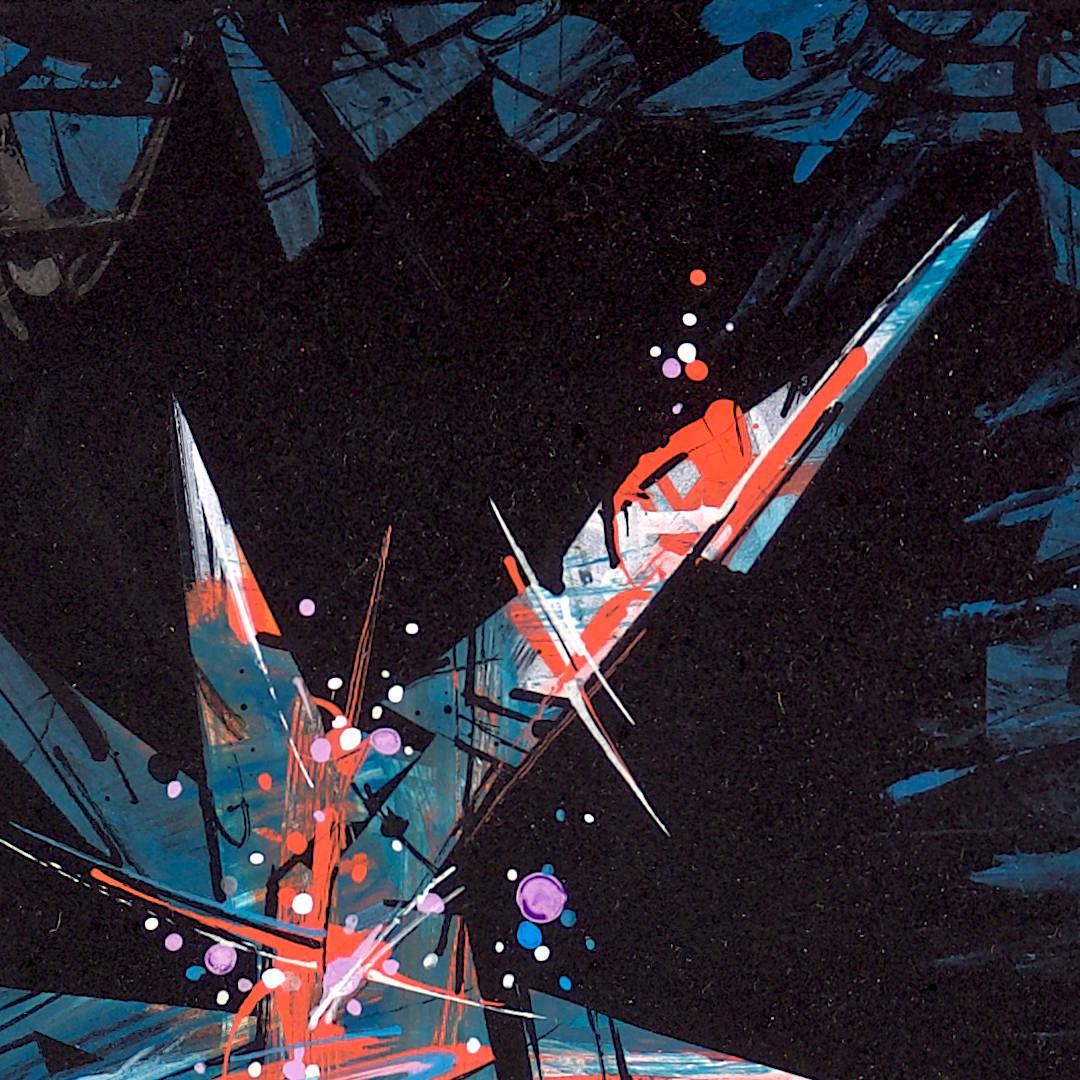 sans titre 
 2019-050. Peinture acrylique sur bois. 22 x 32 cm. 
2019 – Dominique Vial