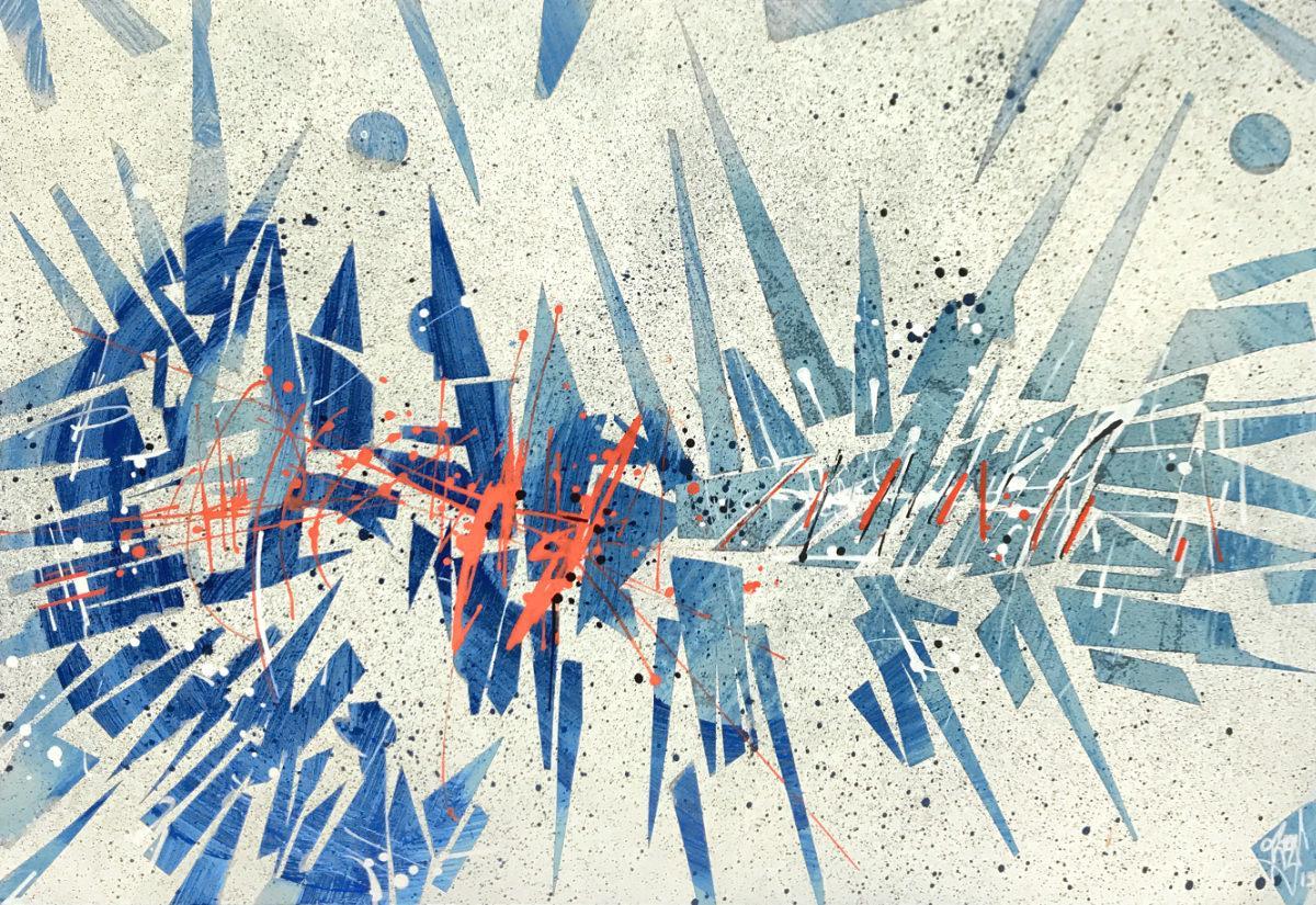 sans titre 
 2019-051. Peinture acrylique sur bois. 32 x 22 cm. 
2019 – Dominique Vial