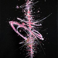 sans titre 
 2019-052. Peinture acrylique sur bois. 22 x 32 cm. 
2019 – Dominique Vial