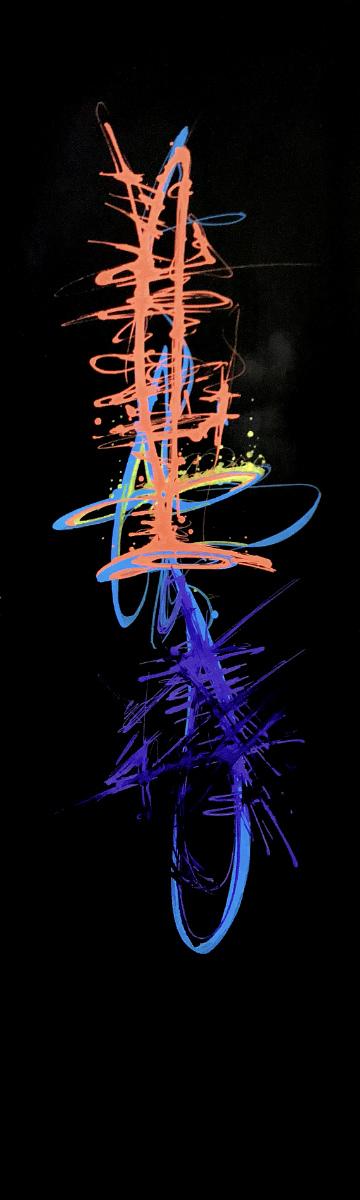 sans titre 
 2019-057. Peinture acrylique sur toile. 30 x 100 cm. 
2019 – Dominique Vial