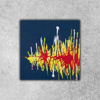 sans titre 
 2019-072. Peinture acrylique sur bois. 10 x 10 cm. 
2019 – Dominique Vial