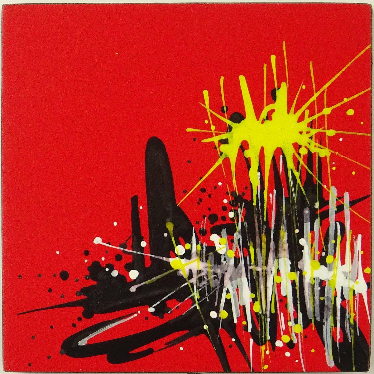 sans titre 
 2019-075. Peinture acrylique sur bois. 10 x 10 cm. 
2019 – Dominique Vial