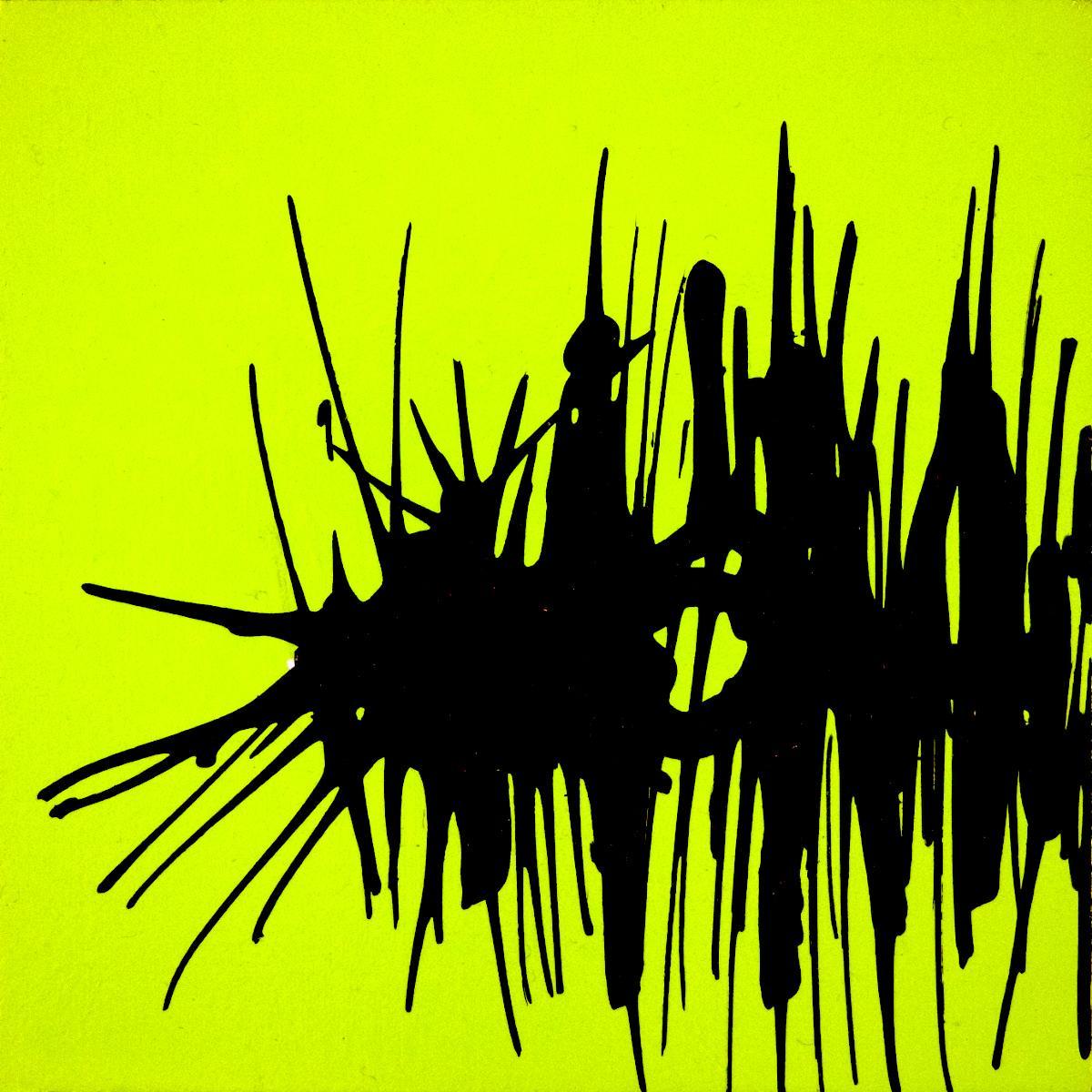 sans titre 
 2019-076. Acrylique et encre à base d'alcool sur bois. 10 x 10 cm. 
2019 – Dominique Vial