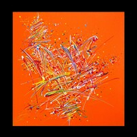 sans titre 
 2019-077. Peinture acrylique sur bois. 20 x 20 cm. 
2019 – Dominique Vial