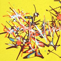 sans titre 
 2019-079. Peinture acrylique sur bois. 20 x 20 cm. 
2019 – Dominique Vial