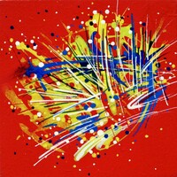 sans titre 
 2019-080. Peinture acrylique sur bois. 10 x 10 cm. 
2019 – Dominique Vial