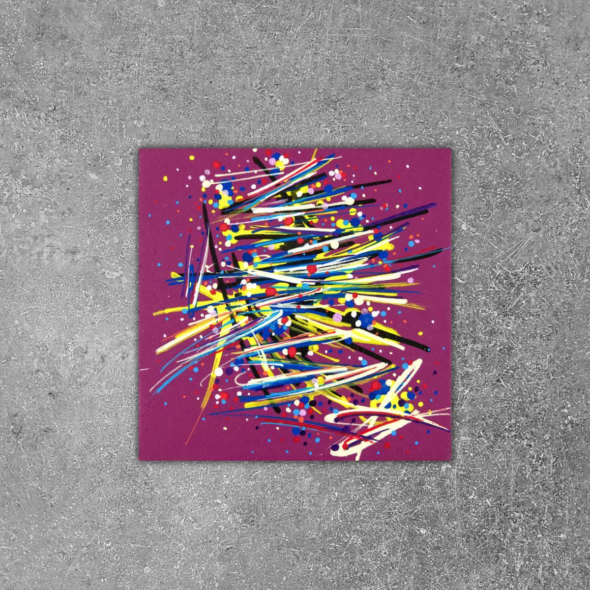 sans titre 
 2019-083. Peinture acrylique sur bois. 10 x 10 cm. 
2019 – Dominique Vial