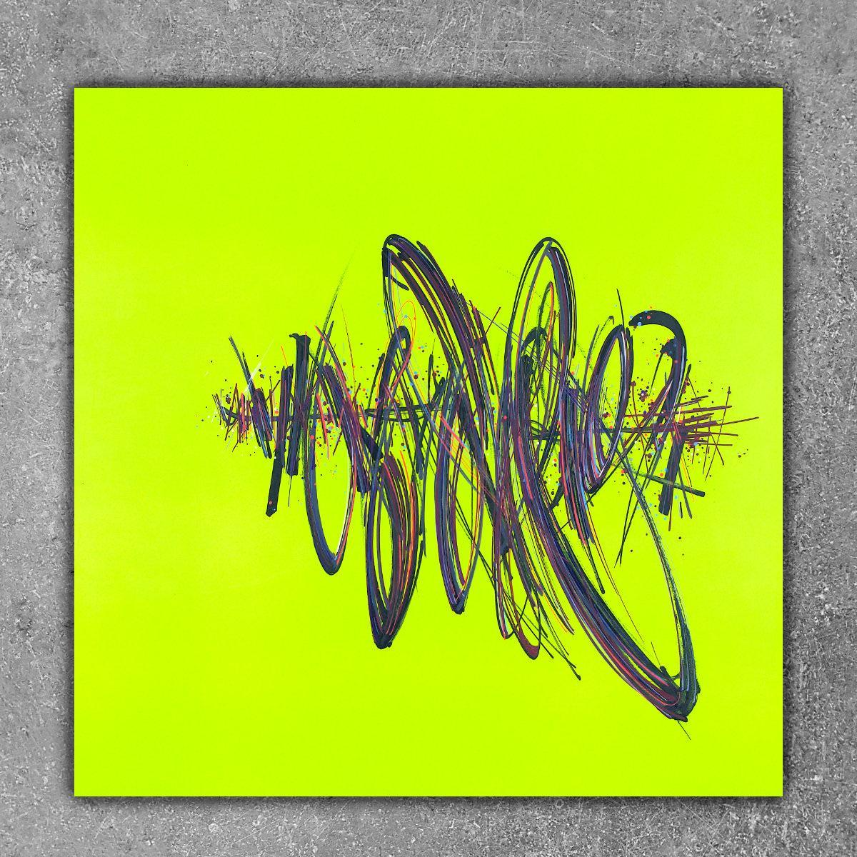 sans titre 
 2019-094. Acrylique et encre à alcool sur bois. 50 x 50 cm. 
2019 – Dominique Vial