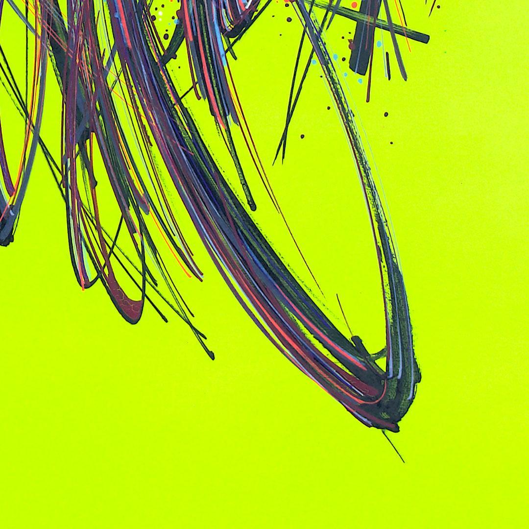 sans titre 
 2019-094. Acrylique et encre à alcool sur bois. 50 x 50 cm. 
2019 – Dominique Vial