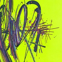 sans titre 
 2019-094. Acrylique et encre à alcool sur bois. 50 x 50 cm. 
2019 – Dominique Vial