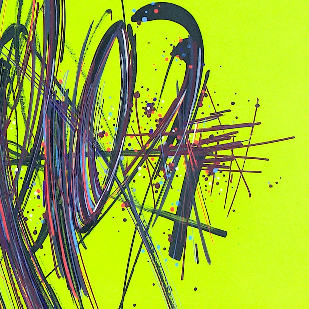 sans titre 
 2019-094. Acrylique et encre à alcool sur bois. 50 x 50 cm. 
2019 – Dominique Vial