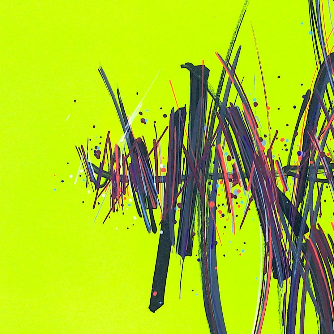 sans titre 
 2019-094. Acrylique et encre à alcool sur bois. 50 x 50 cm. 
2019 – Dominique Vial