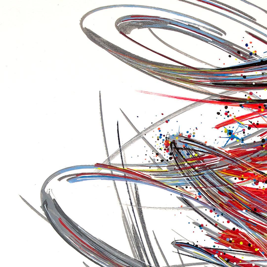 sans titre 
 2019-095. Acrylique et encre à alcool sur bois. 50 x 50 cm. 
2019 – Dominique Vial