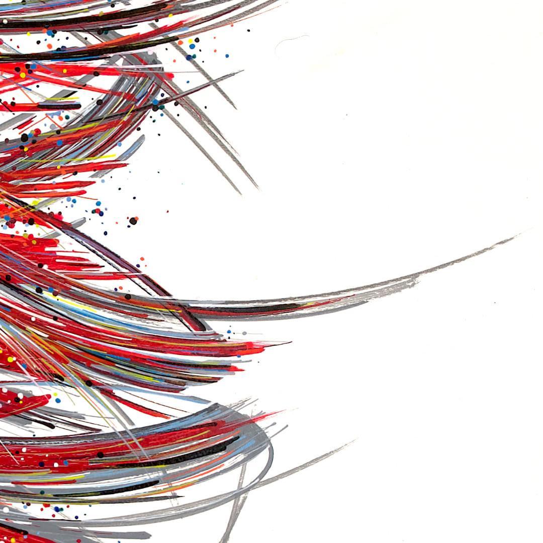 sans titre 
 2019-095. Acrylique et encre à alcool sur bois. 50 x 50 cm. 
2019 – Dominique Vial