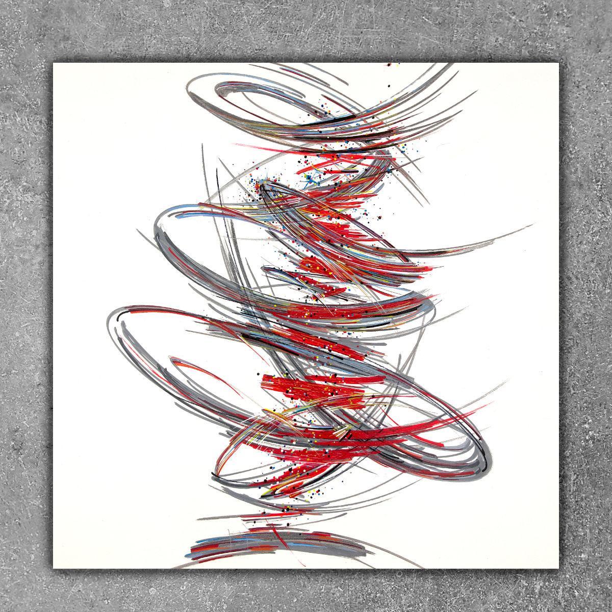 sans titre 
 2019-095. Acrylique et encre à alcool sur bois. 50 x 50 cm. 
2019 – Dominique Vial