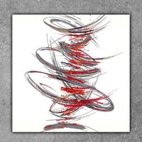 sans titre 
 2019-095. Acrylique et encre à alcool sur bois. 50 x 50 cm. 
2019 – Dominique Vial