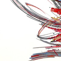 sans titre 
 2019-095. Acrylique et encre à alcool sur bois. 50 x 50 cm. 
2019 – Dominique Vial