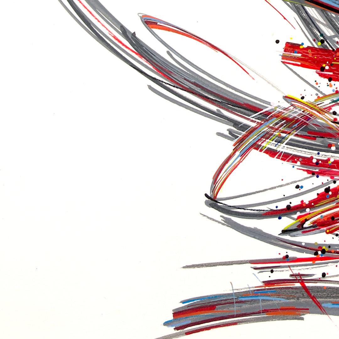 sans titre 
 2019-095. Acrylique et encre à alcool sur bois. 50 x 50 cm. 
2019 – Dominique Vial