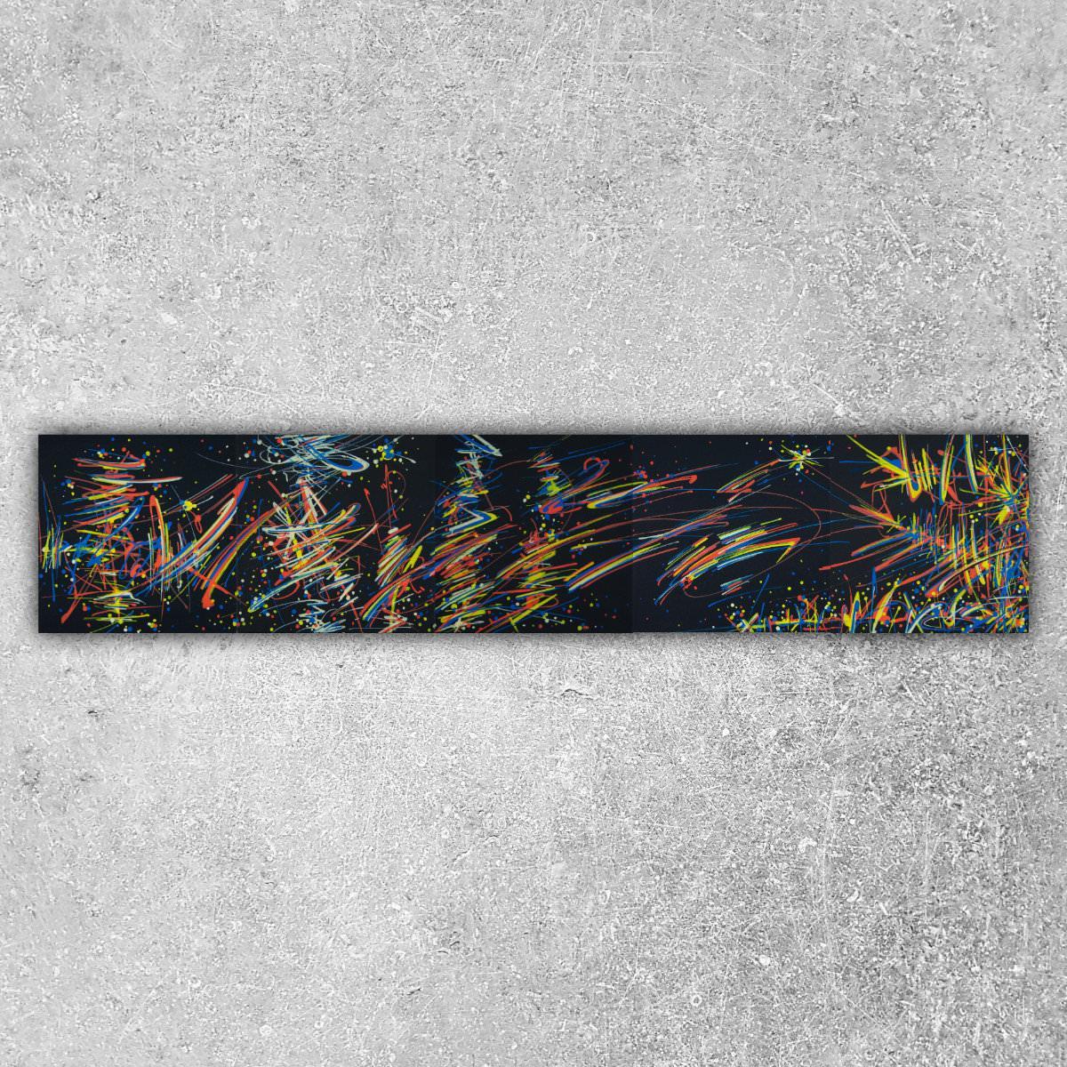 sans titre 
 2020-001. Peinture acrylique sur bois, polyptyque de 5 carrés 10x10. 50 x 10 cm. 
2020 – Dominique Vial