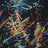 sans titre 
 2020-001. Peinture acrylique sur bois, polyptyque de 5 carrés 10x10. 50 x 10 cm. 
2020 – Dominique Vial