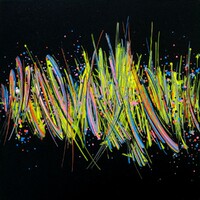 sans titre 
 2020-002. Peinture acrylique sur bois. 20 x 20 cm. 
2020 – Dominique Vial