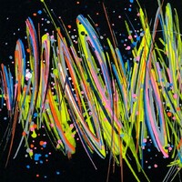 sans titre 
 2020-002. Peinture acrylique sur bois. 20 x 20 cm. 
2020 – Dominique Vial