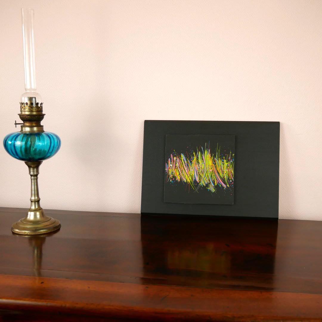 sans titre 
 2020-002. Peinture acrylique sur bois. 20 x 20 cm. 
2020 – Dominique Vial