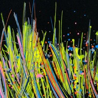 sans titre 
 2020-002. Peinture acrylique sur bois. 20 x 20 cm. 
2020 – Dominique Vial