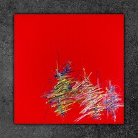 sans titre 
 2020-005. Peinture acrylique sur bois. 50 x 50 cm. 
2020 – Dominique Vial