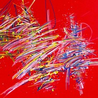 sans titre 
 2020-005. Peinture acrylique sur bois. 50 x 50 cm. 
2020 – Dominique Vial