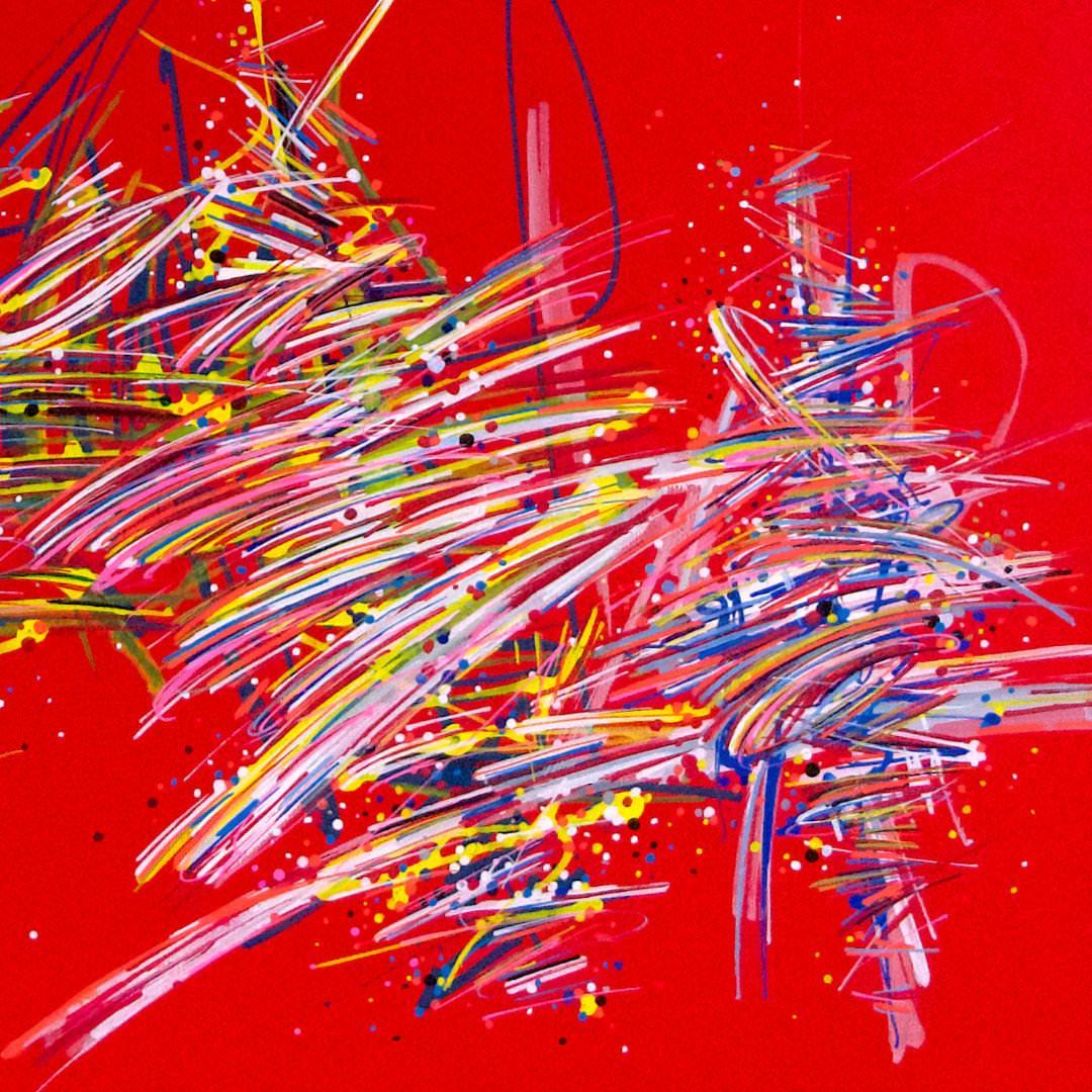 sans titre 
 2020-005. Peinture acrylique sur bois. 50 x 50 cm. 
2020 – Dominique Vial