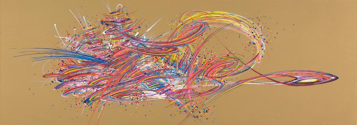 sans titre 
 2020-006. Peinture acrylique sur bois. 62 x 22 cm. 
2020 – Dominique Vial