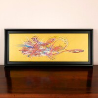 sans titre 
 2020-006. Peinture acrylique sur bois. 62 x 22 cm. 
2020 – Dominique Vial