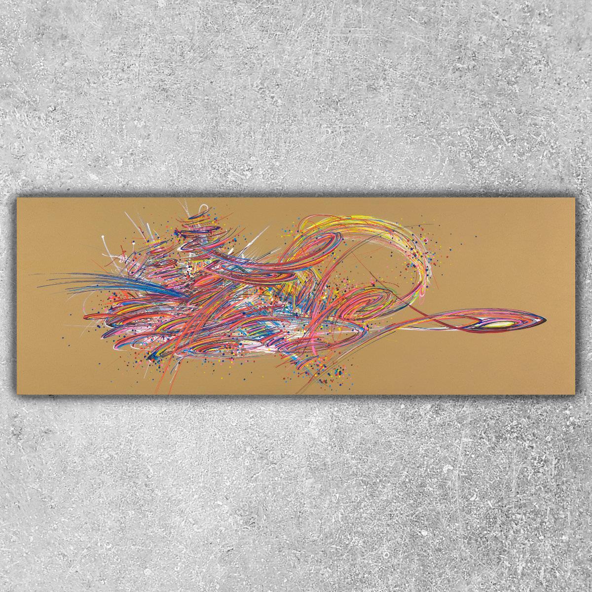 sans titre 
 2020-006. Peinture acrylique sur bois. 62 x 22 cm. 
2020 – Dominique Vial