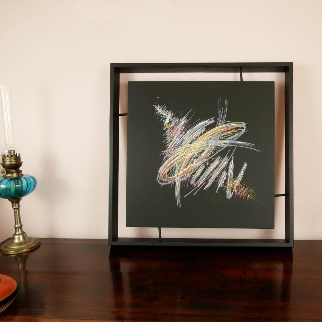 sans titre 
 2020-007. Peinture acrylique sur bois. 50 x 50 cm. 
2020 – Dominique Vial