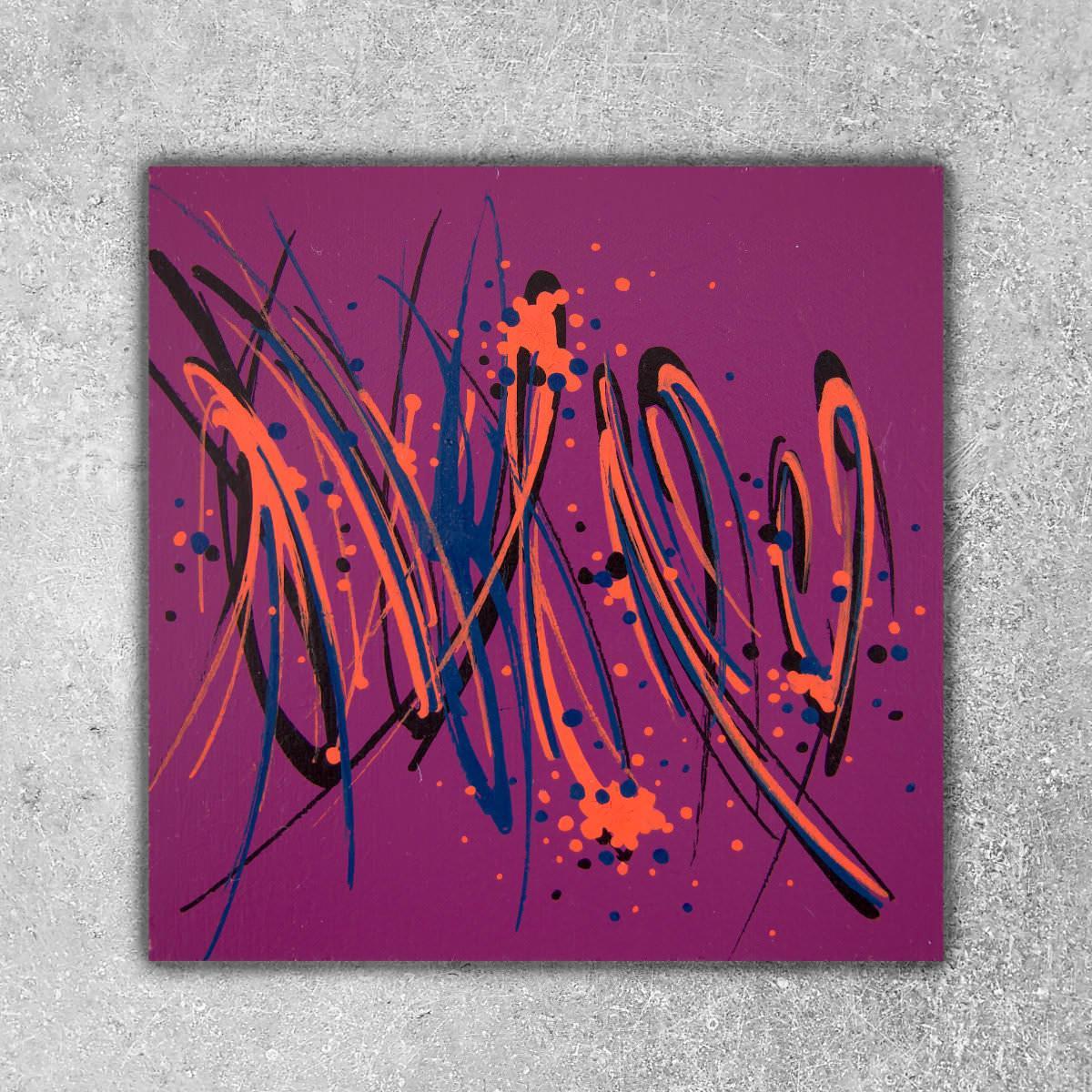 sans titre 
 2020-009. Peinture acrylique sur bois. 10 x 10 cm. 
2020 – Dominique Vial