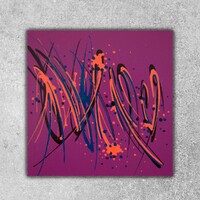 sans titre 
 2020-009. Peinture acrylique sur bois. 10 x 10 cm. 
2020 – Dominique Vial