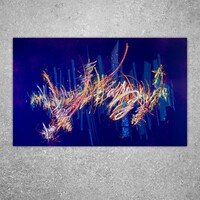 sans titre 
 2020-012. Acrylique et encre à alcool sur bois – fond violet. 100 x 62 cm. 
2020 – Dominique Vial