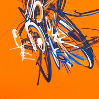 sans titre 
 2020-013. Acrylique et encre à alcool sur bois. 32 x 22 cm. 
2020 – Dominique Vial