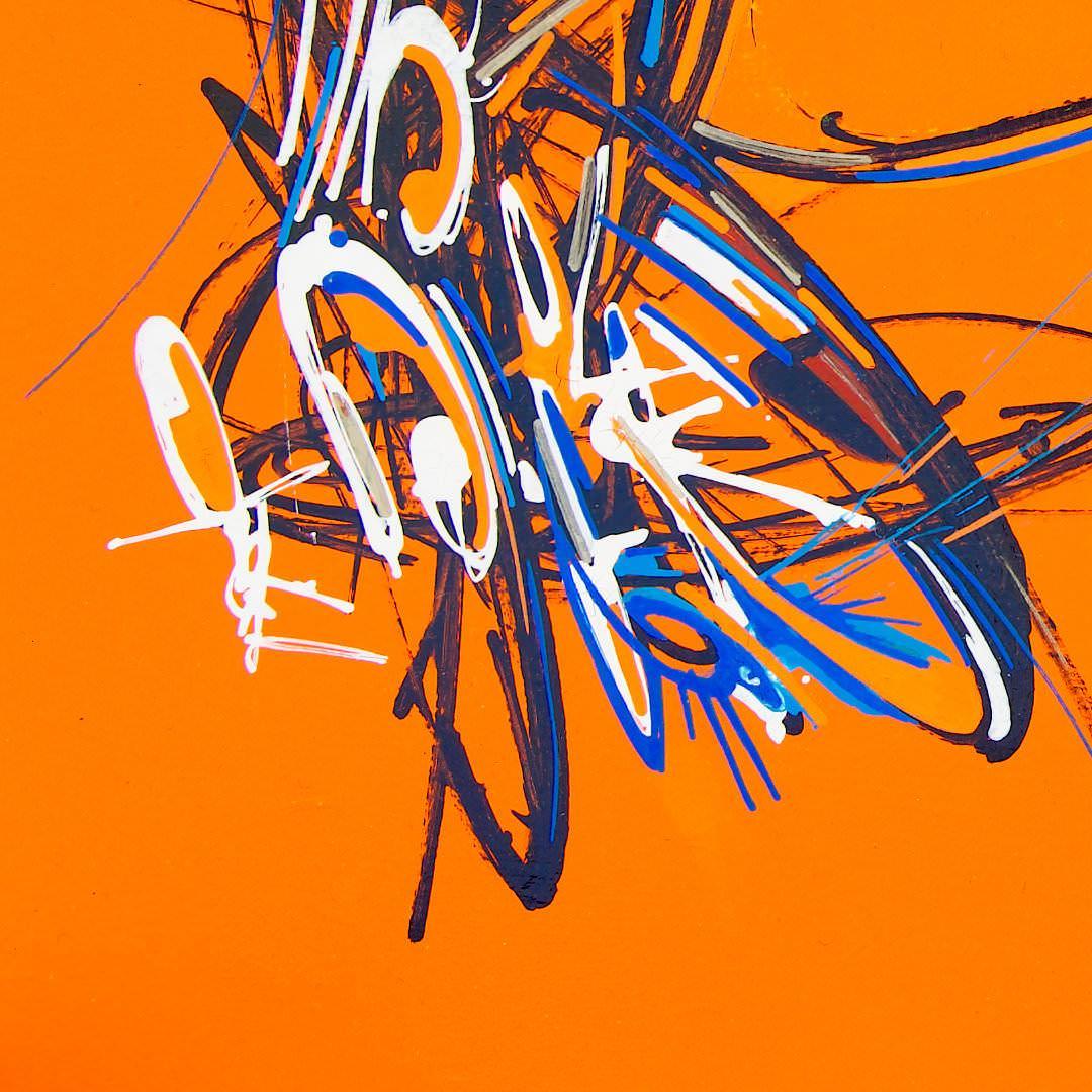 sans titre 
 2020-013. Acrylique et encre à alcool sur bois. 32 x 22 cm. 
2020 – Dominique Vial