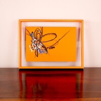 sans titre 
 2020-013. Acrylique et encre à alcool sur bois. 32 x 22 cm. 
2020 – Dominique Vial