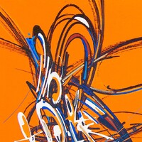 sans titre 
 2020-013. Acrylique et encre à alcool sur bois. 32 x 22 cm. 
2020 – Dominique Vial