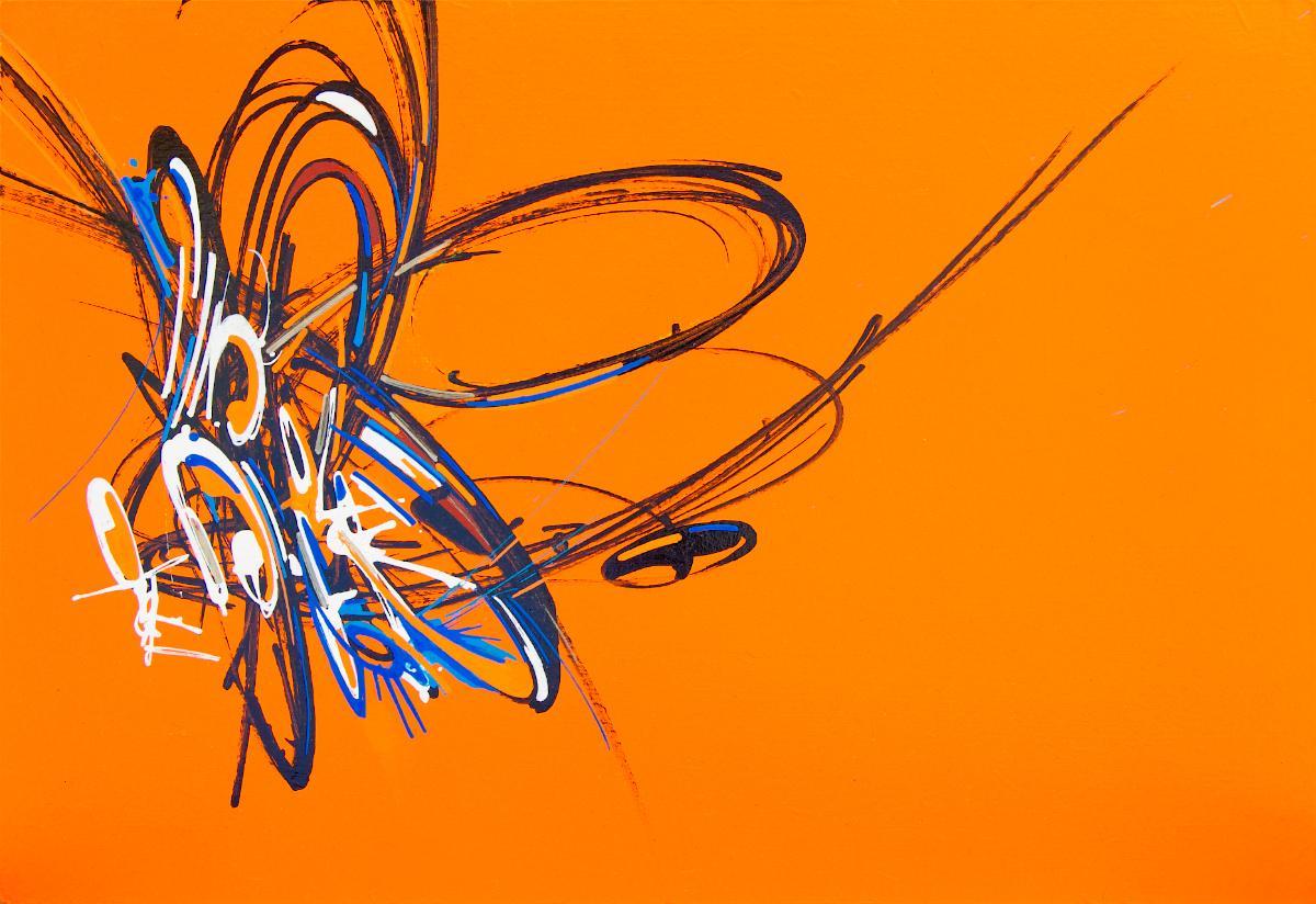 sans titre 
 2020-013. Acrylique et encre à alcool sur bois. 32 x 22 cm. 
2020 – Dominique Vial