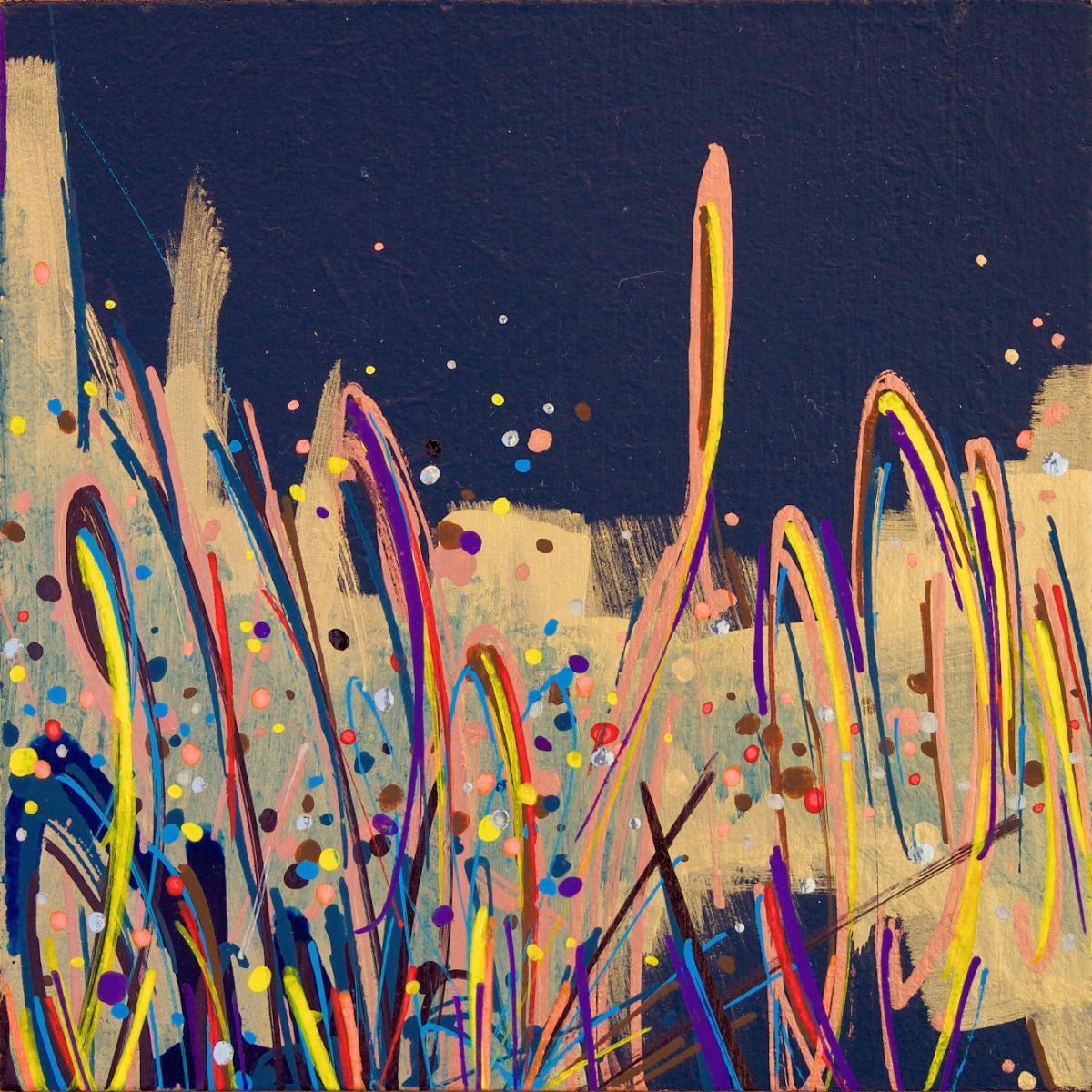 sans titre 
 2020-014. Acrylique et encre à alcool sur bois. 10 x 10 cm. 
2020 – Dominique Vial