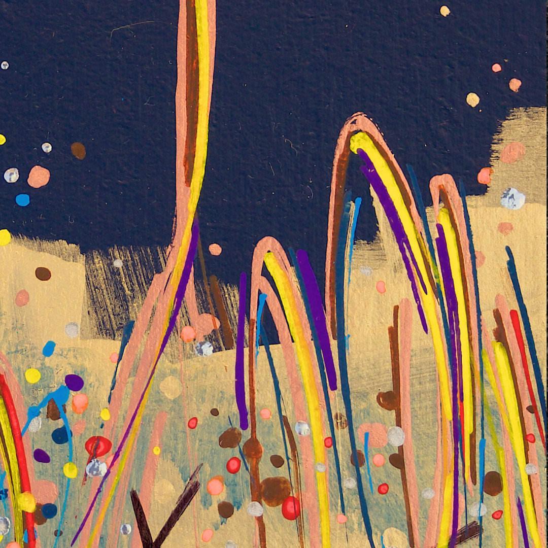 sans titre 
 2020-014. Acrylique et encre à alcool sur bois. 10 x 10 cm. 
2020 – Dominique Vial