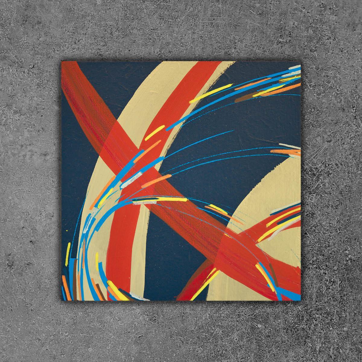 sans titre 
 2020-015. Acrylique et encre à alcool sur bois. 10 x 10 cm. 
2020 – Dominique Vial