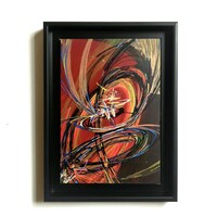 sans titre 
 2020-016. Acrylique et encre à alcool sur bois. 22 x 32 cm. 
2020 – Dominique Vial